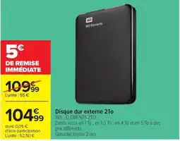 Carrefour WD Elements Disque dur externe 2To offre