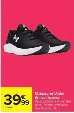 Carrefour Under Armour chaussures homme offre