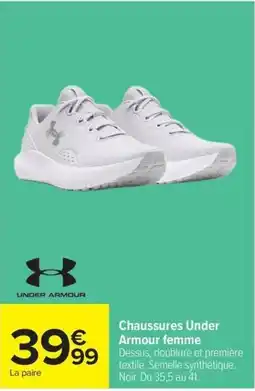 Carrefour Under Armour Chaussures femme offre