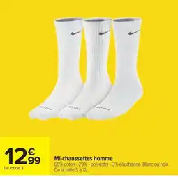 Carrefour Nike Mi-chaussettes homme offre