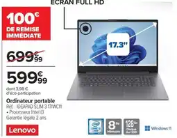 Carrefour Lenovo Ordinateur portable offre
