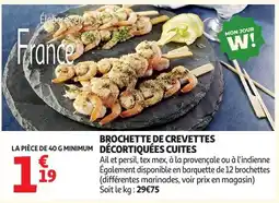 Auchan BROCHETTE DE CREVETTES DÉCORTIQUÉES CUITES offre
