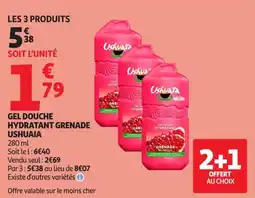 Auchan Direct Ushuaia gel douche hydratant grenade offre