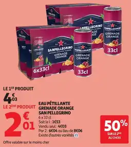 Auchan Direct SAN PELLEGRINO EAU PÉTILLANTE GRENADE ORANGE offre