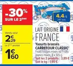Carrefour Carrefour - yaourts brassés offre