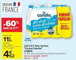 Carrefour Candia - lait u.h.t sans lactose format familial offre