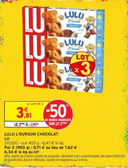 Intermarché Express LULU L'OURSON CHOCOLAT offre