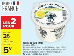 Carrefour Fini - fromage frais citron offre