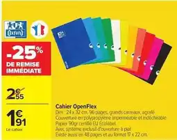 Carrefour Oxford - cahier openflex offre