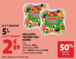 Auchan Direct HARIBO MÉGA BOÎTE TIRLIBIBI TUBO offre