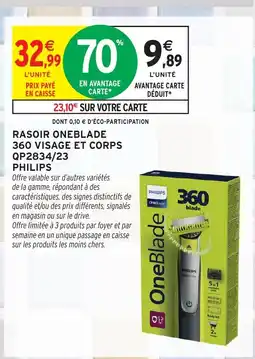 Intermarché Express Philips rasoir oneblade 360 visage et corps offre