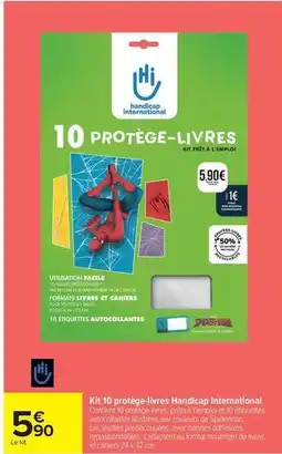 Carrefour Market Facile - 10 protège-liyres handicap international offre