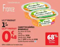Auchan Direct Bonduelle Carottes râpées offre