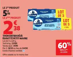 Auchan Direct Petit Navire Thon entier déjà égoutté offre