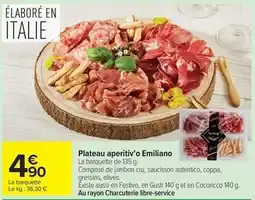 Carrefour Market Plateau aperitiv' o emiliano offre