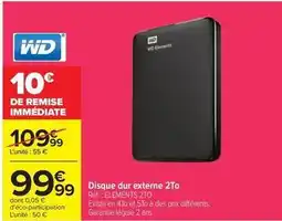 Carrefour Market Wd - disque dur externe 2to offre