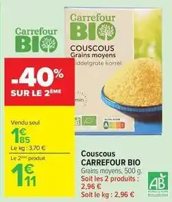 Carrefour Market Carrefour - couscous bio offre