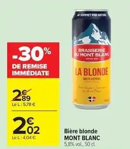 Carrefour Market Mont blanc - bière blonde offre
