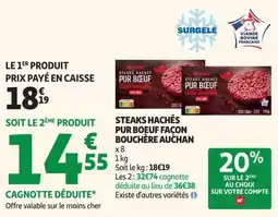 Auchan Direct Auchan Steaks Hachés Pur Bœuf offre