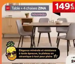 BUT Table + 4 chaises zina offre