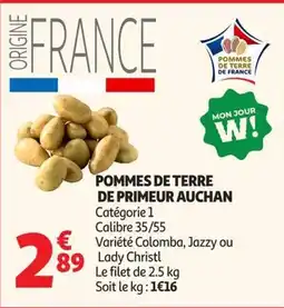 Auchan Direct POMMES DE TERRE DE PRIMEUR AUCHAN offre