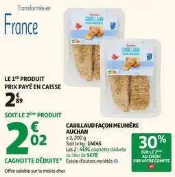Auchan Direct Auchan Cabillaud façon meunière offre