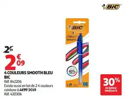 Auchan Direct BIC 4 COULEURS SMOOTH BLEU offre