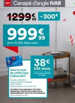 BUT IVAR Canapé d'angle offre