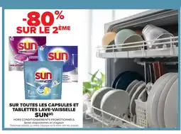 Carrefour SUN Sur toutes les capsules et tablettes lave-vaisselle offre