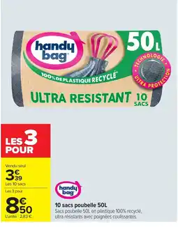Carrefour 10 sacs poubelle offre