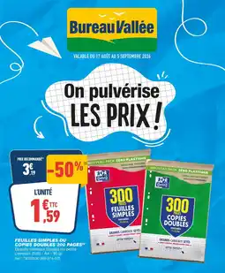 Bureau Vallée Feuilles simples ou copies doubles 300 pages offre