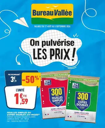 Feuilles simples ou copies doubles 300 pages