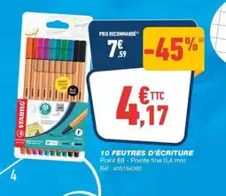 Bureau Vallée 10 feutres d'écriture offre