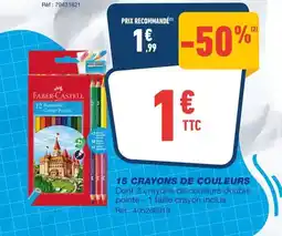 Bureau Vallée 15 crayons de couleurs offre