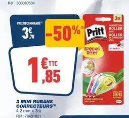 Bureau Vallée 3 mini rubans correcteurs offre