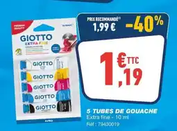 Bureau Vallée 5 tubes de gouache offre