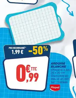 Bureau Vallée MAPED Ardoise blanche offre
