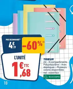 Bureau Vallée EXACOMPTA Trieur offre