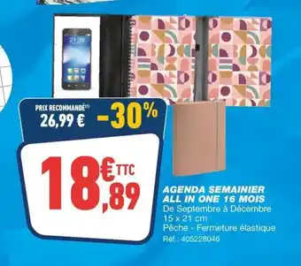 Agenda semainier all in one 16 mois