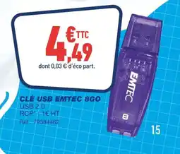 Bureau Vallée Cle usb emtec 8g0 usb 2.0 offre
