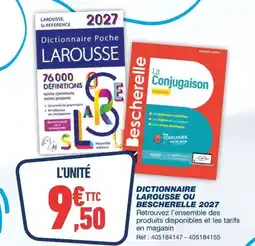 Bureau Vallée Dictionnaire larousse ou bescherelle 2027 offre