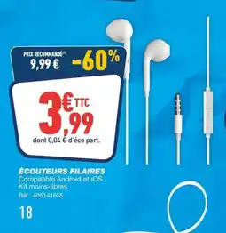 Bureau Vallée Écouteurs filaires offre