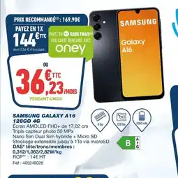 Bureau Vallée Samsung galaxy a16 offre