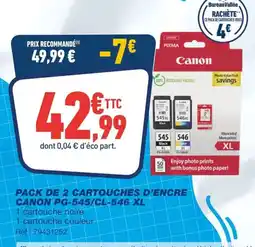 Bureau Vallée Pack de 2 cartouches d'encre canon pg-545/cl-546 xl offre