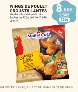 Gel 2000 Maître Coq Wings de Poulet Croustillantes offre