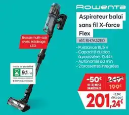 Pro&Cie Rowenta Aspirateur balai sans fil X-force Flex offre
