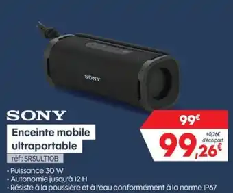 Pro&Cie SONY Enceinte mobile ultraportable offre