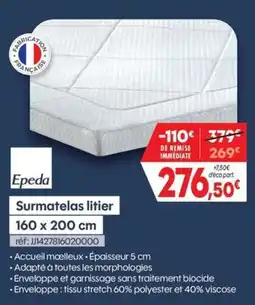 Pro&Cie Epeda Surmatelas litier offre