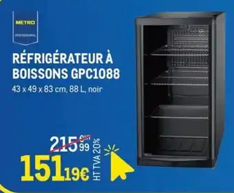 METRO RÉFRIGÉRATEUR À BOISSONS GPC1088