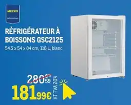 METRO METRO RÉFRIGÉRATEUR À BOISSONS GSC2125 offre